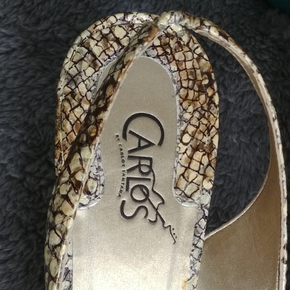 Carlos Santana Elise Snake Print Heeled Slingback - Picture 7 of 12